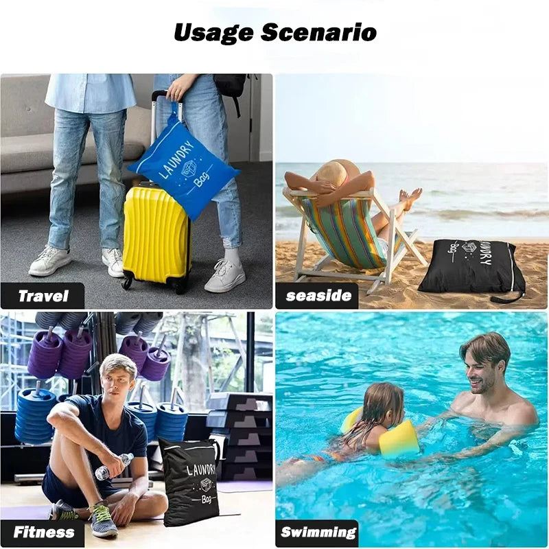 Waterproof Reusable Laundry Bags with Zip | Perfect for Travel & Fitness