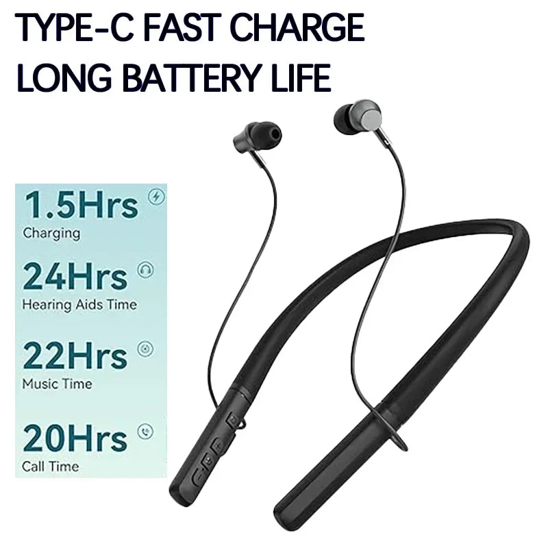 Rechargeable Bluetooth Hearing Aid Headset | Noise Reduction