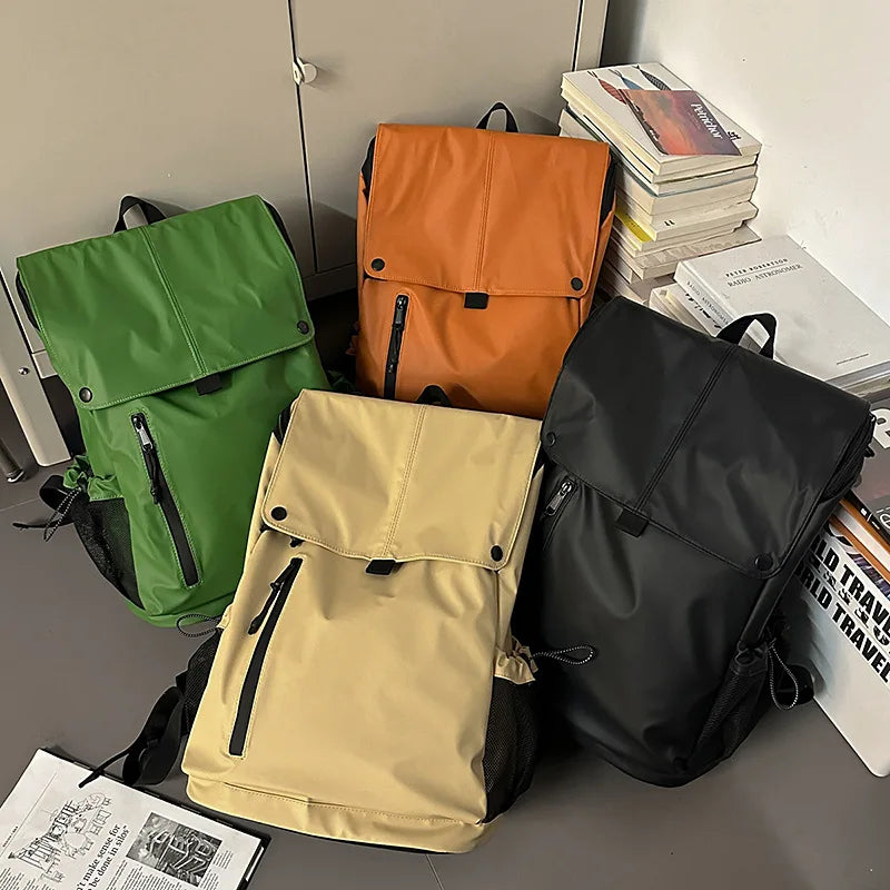 Large Waterproof Leather Backpack for Travel & Business - Unisex