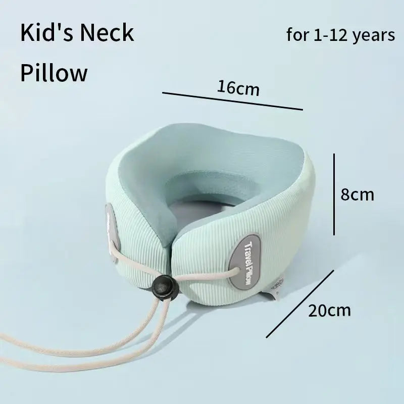 Kid-Friendly U-Shaped Memory Foam Neck Pillow for Travel Naps