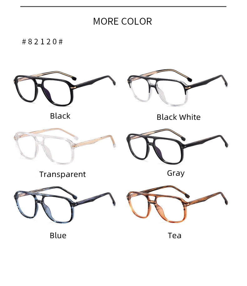 Retro Double Beam Pilot Optical Glasses | Anti Blue Light Eyewear