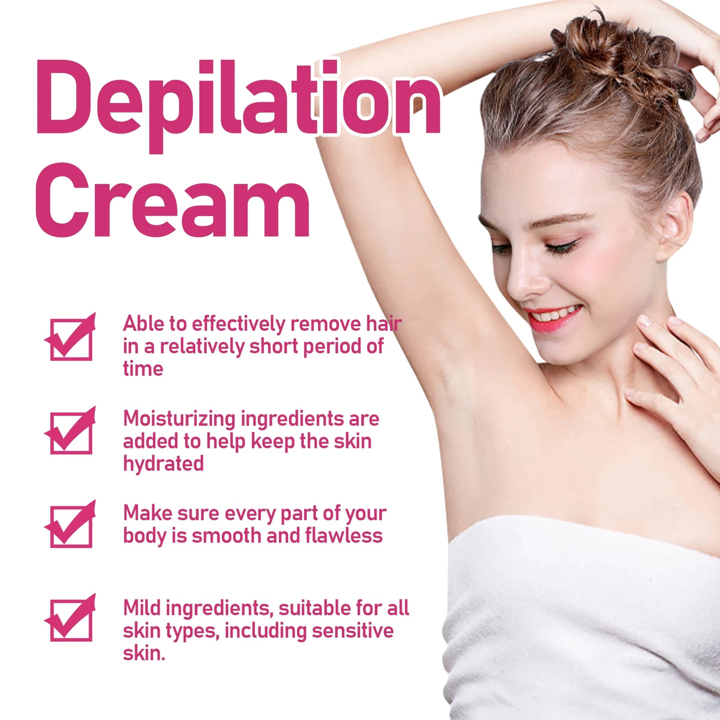 Women's Painless Hair Removal Cream | Smooth, Moisturizing Care