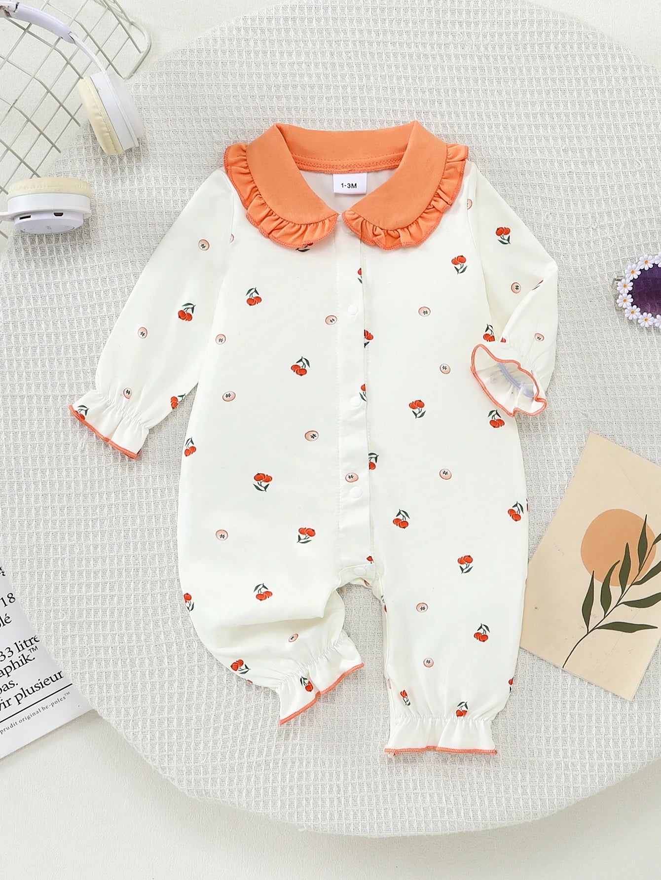 Cute Pumpkin Print Infant Romper | Adorable Baby Halloween Outfit