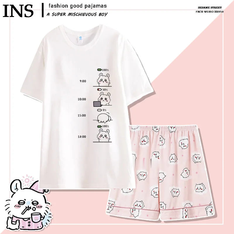 Cute Cartoon Pattern Summer Pajamas for Relaxed Comfort