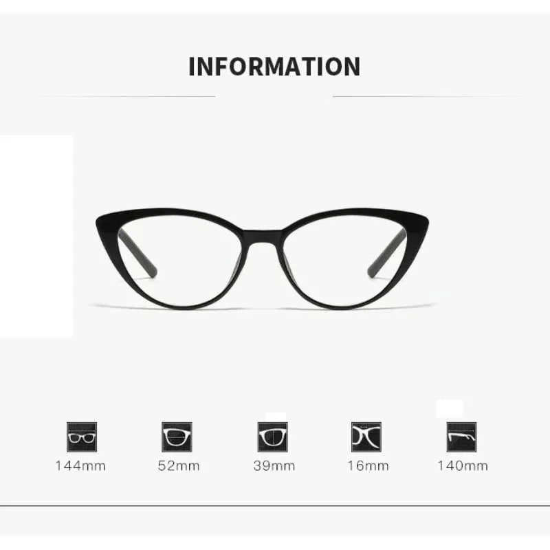 Fashionable cat-eye full-frame reading glasses, retro style, fashionable anti-blue light glasses, ladies' reading glasses