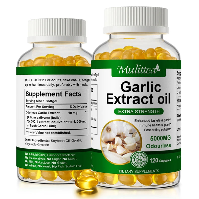 Organic Garlic Capsules for Cholesterol & Heart Health Support