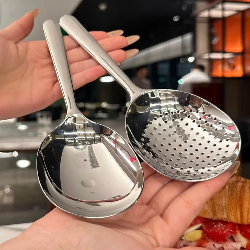 Large Stainless Steel Round Spoon | Perfect Kitchen Utensil