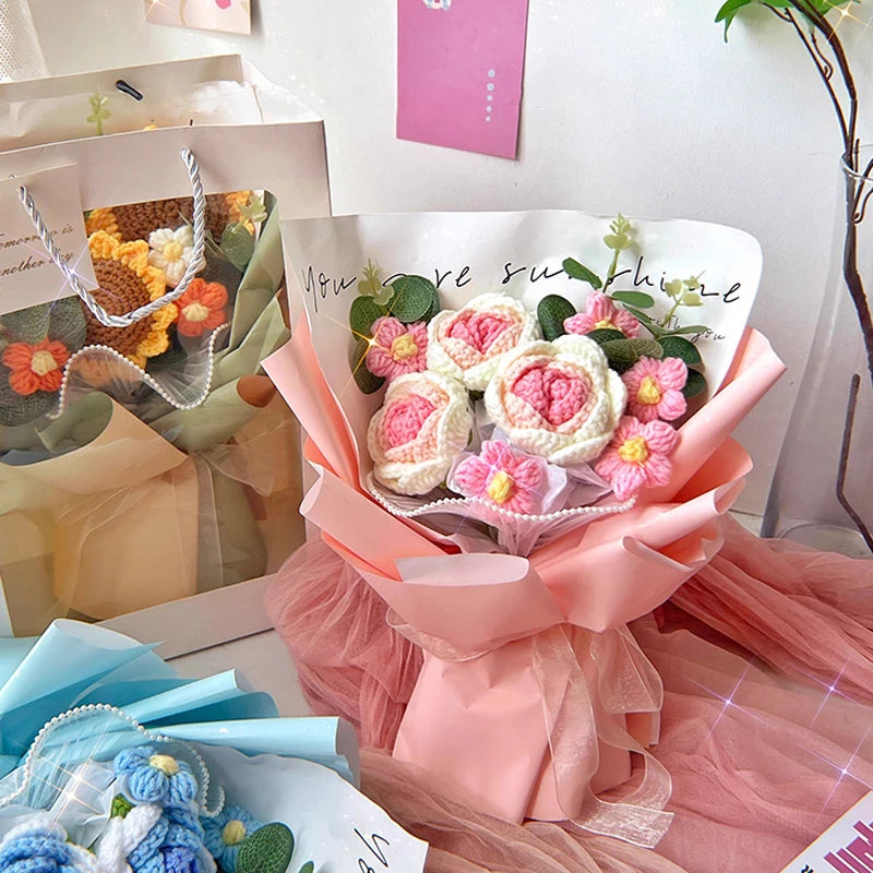 Ramo de flores de ganchillo artificiales | Perfecto para cualquier ocasión