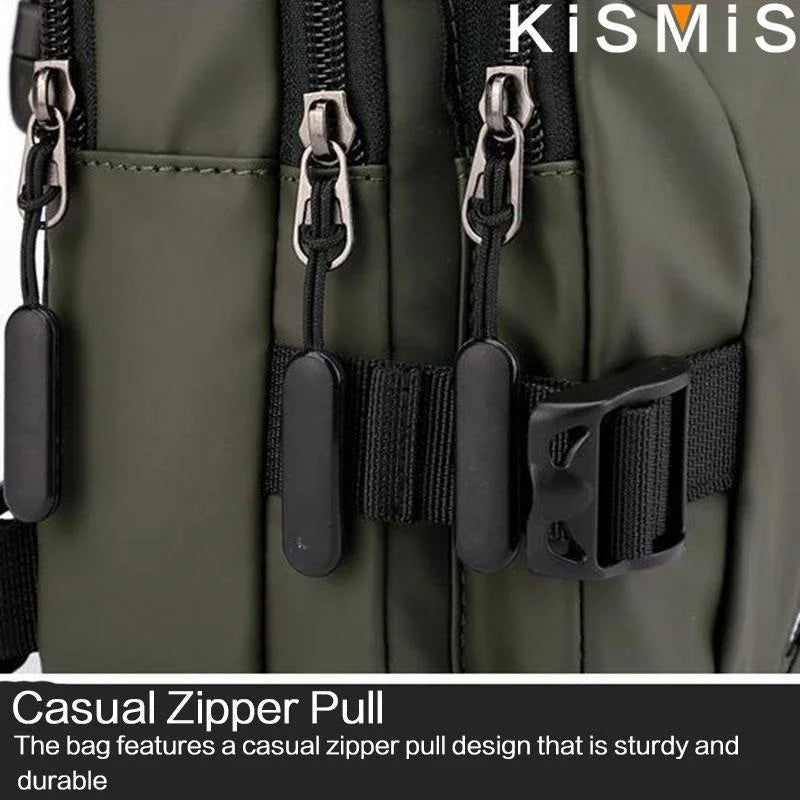New Chest Bag Men's USB Charging Multi functional Fashion Casual One Shoulder Crossbody Sports Oxford Cloth Backpack