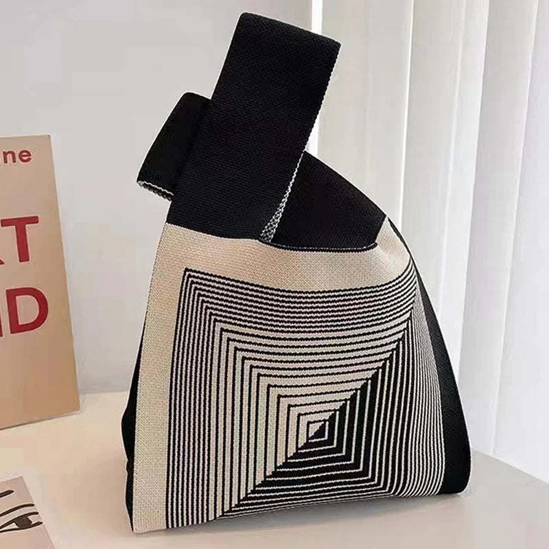 Chic Mini Knit Handbag for Women | Stylish Casual Tote Bag
