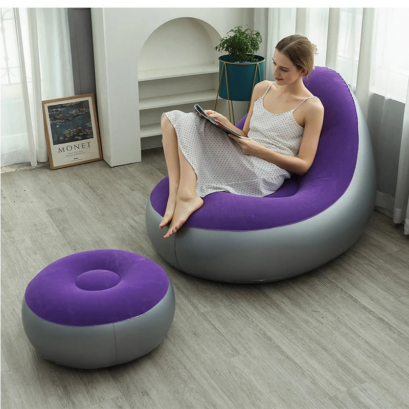 Sofá hinchable tipo puf | Máximo confort al aire libre