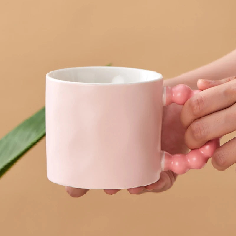 Elegant Ceramic Coffee Cup with Pearl Handle | Perfect for Home & Office