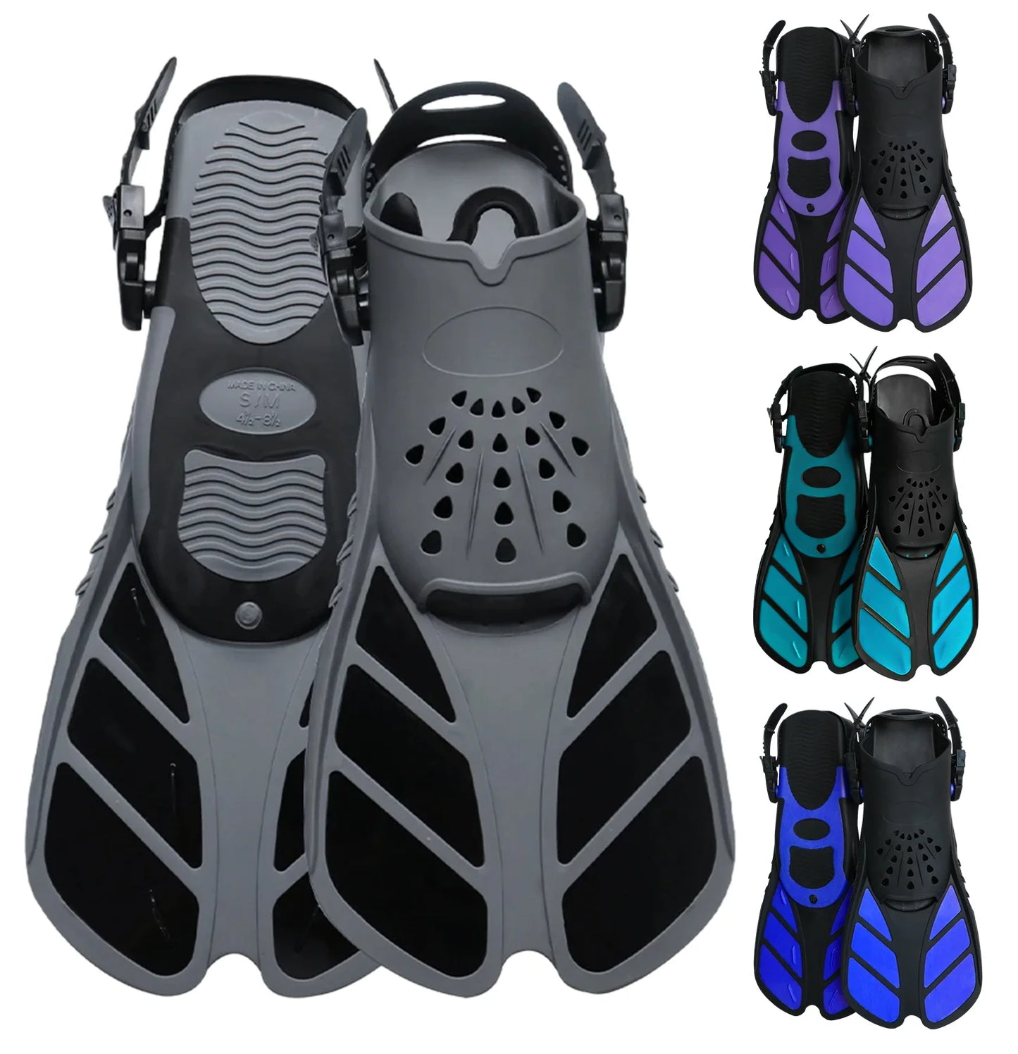 Adjustable Snorkel Fins | Lightweight Swimming Flippers for Adults