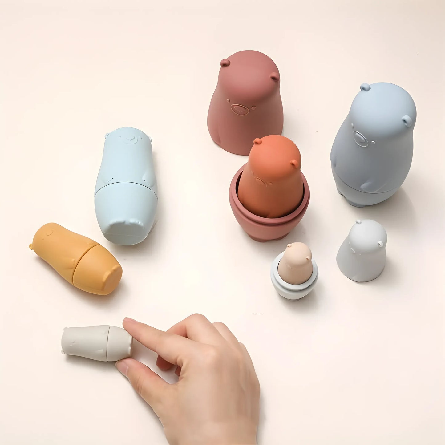 5pcs Silicone Stacking Puzzle Toys | Fun Nesting Toys for Kids