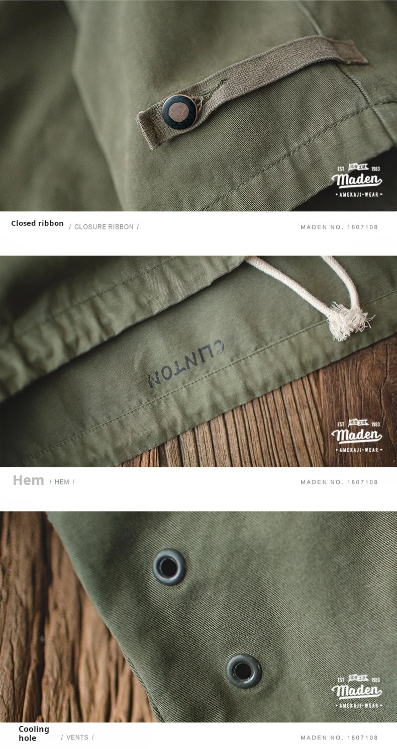 Men's Retro Green Hooded Sweatshirt | Stylish Adjustable Windbreaker