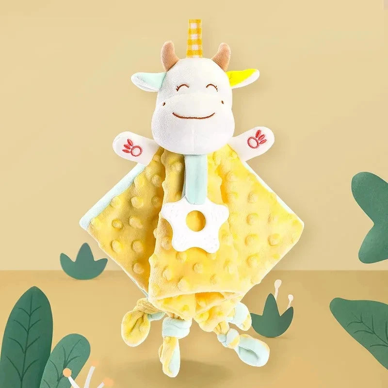 Cute Elephant Plush Teether Rattle for Newborns | Soft Blanket Toy