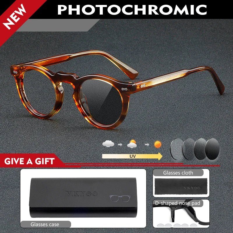 Personalized Retro Round Frame Anti Blue Light Glasses - 2026