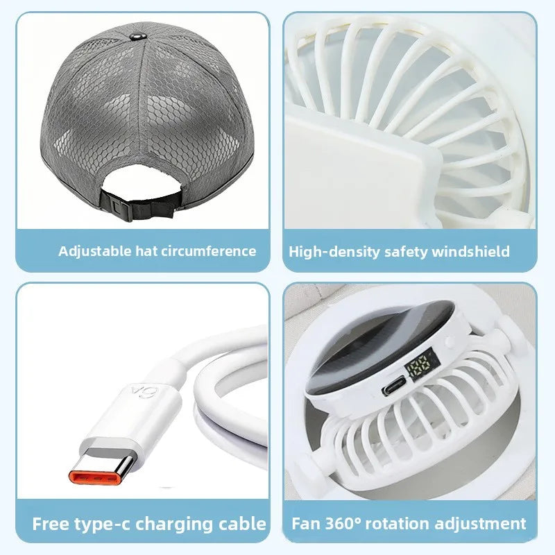 Solar Charging Fan Hat | Breathable UV Protection Baseball Cap
