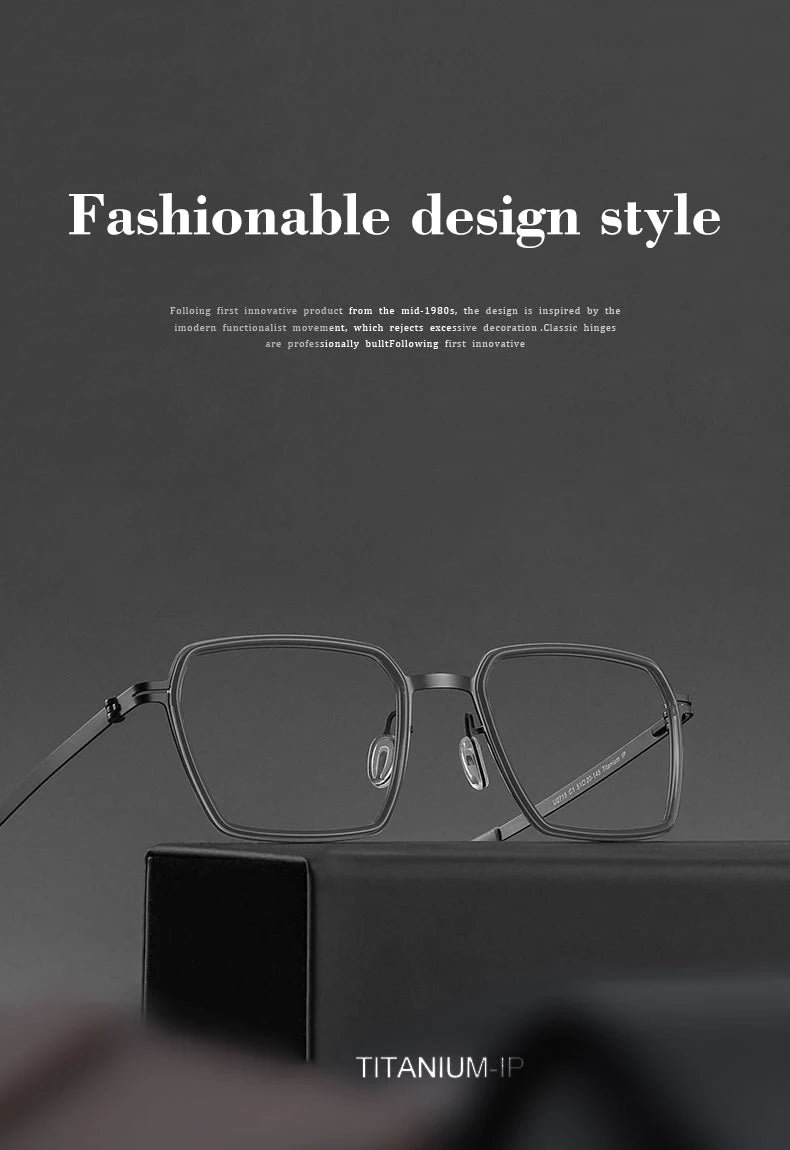 Simple Geometric Polygon Fashion Titanium Glasses | Blue Light Protection