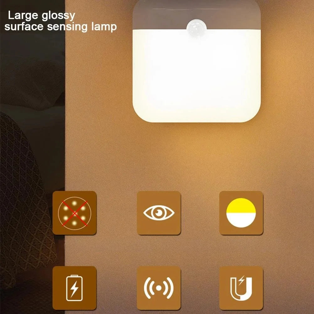Lámpara LED cuadrada con sensor de movimiento | Iluminación doméstica sin esfuerzo