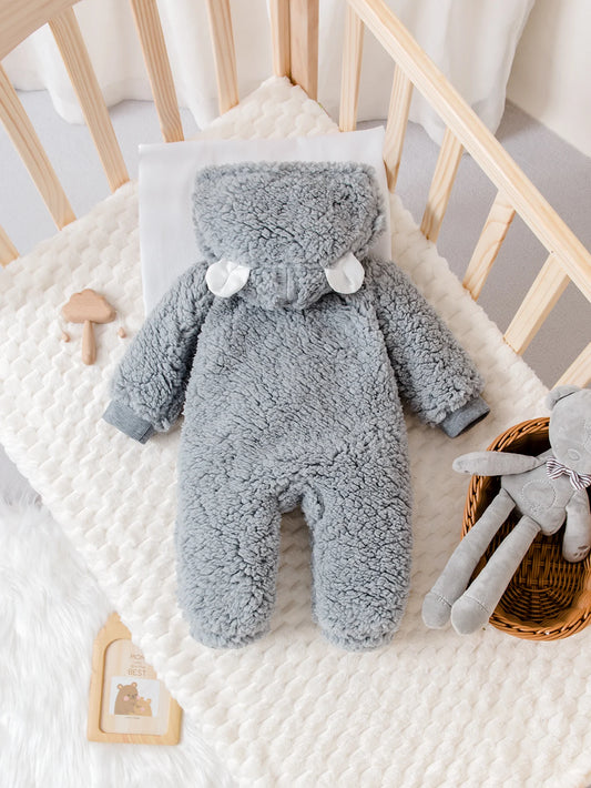 Baby Plush Crawling Suit | Adorable Cartoon Bull Design for Winter