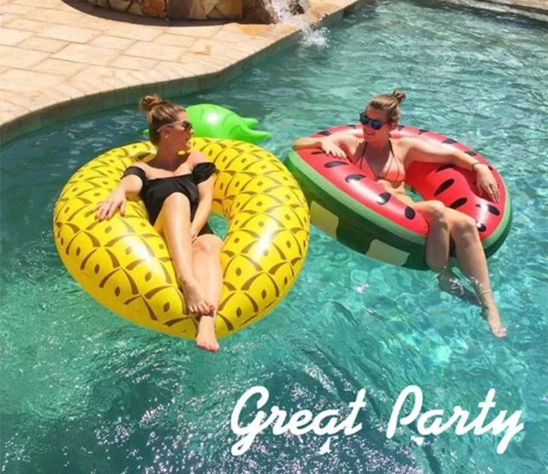 Inflatable Pineapple Watermelon Pool Float | Summer Fun Swim Ring