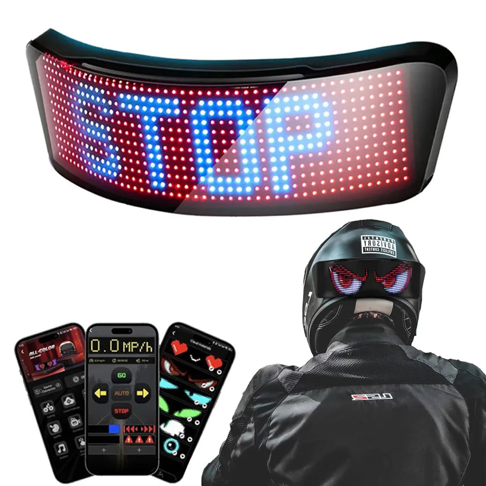 Universal LED Helmet Display | Enhance Motorcycle Safety