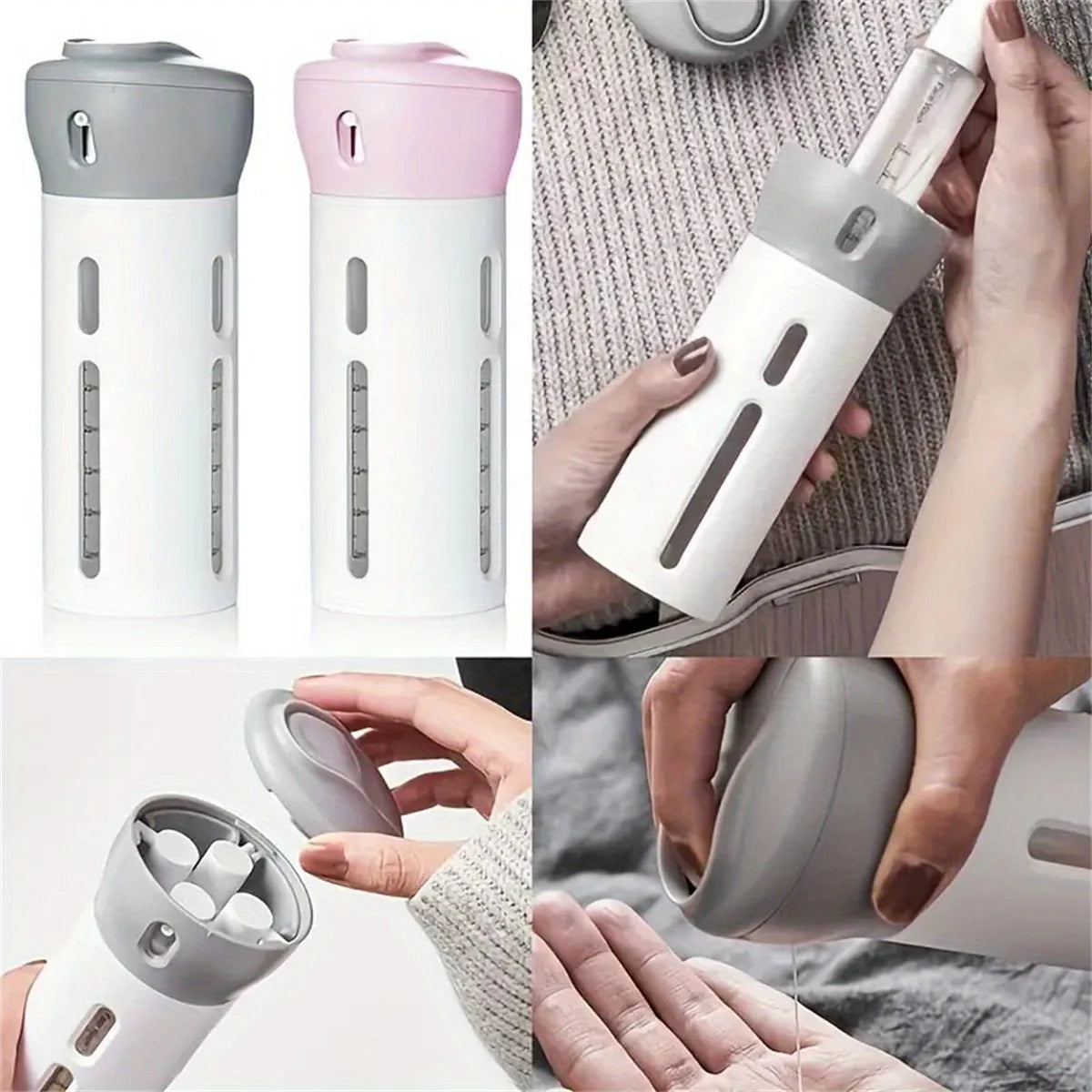 4 in 1 Refillable Travel Lotion and Shampoo Dispenser Bottles