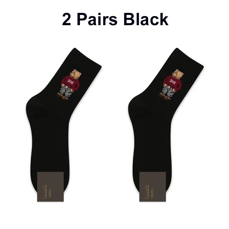 Men's Cartoon Bear Socks | Fun & Breathable Skateboard Socks