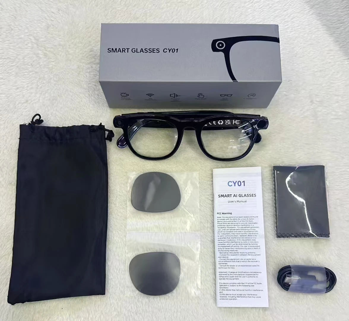 4K Smart AI Glasses with Camera and Voice Translation Features