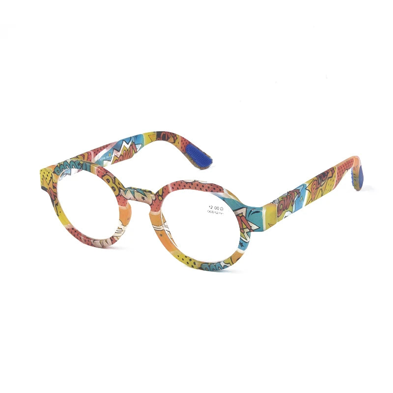 Guanhao Brand Men Reading Glasses Vintage Round Frame Clear Elderly Glasses Thick Frame Large Frame Women's Presbyopia Glasses