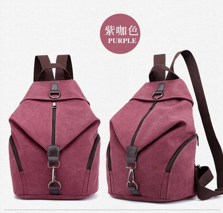 Stylish Vintage Canvas Women Backpack | Fashionable Casual Bag