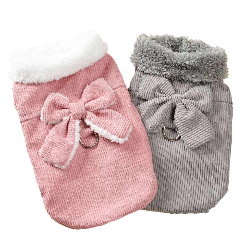 Winter Warm Cat Costume | Cute Corduroy Pet Jacket for Dogs & Cats