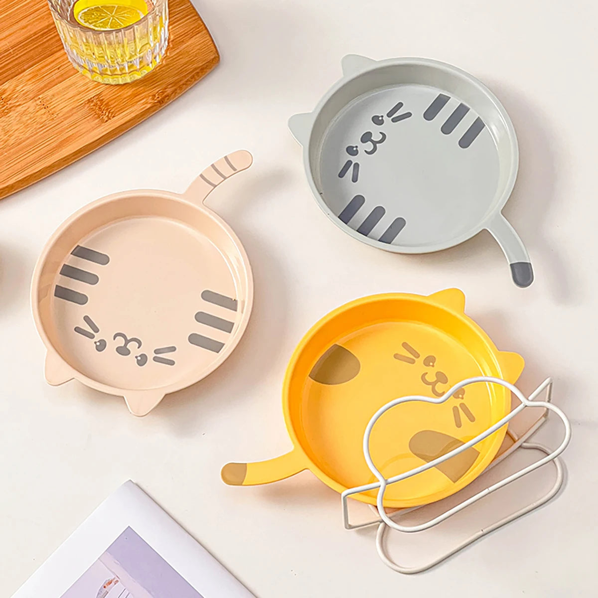 Cute Cat Pattern Dessert Plate | Reusable Kitchen Tableware