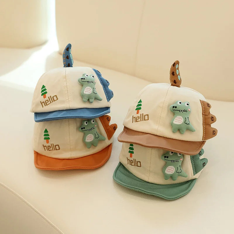 Cartoon Cute Dinosaur Baby Hat | Soft Cotton Sunshade Cap