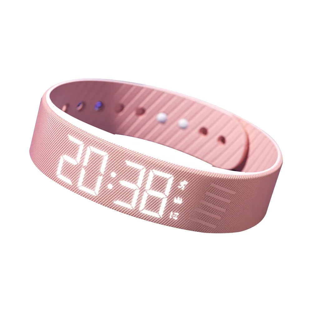 Adjustable Silicone Snooze-proof LED Alarm Clock Bracelet