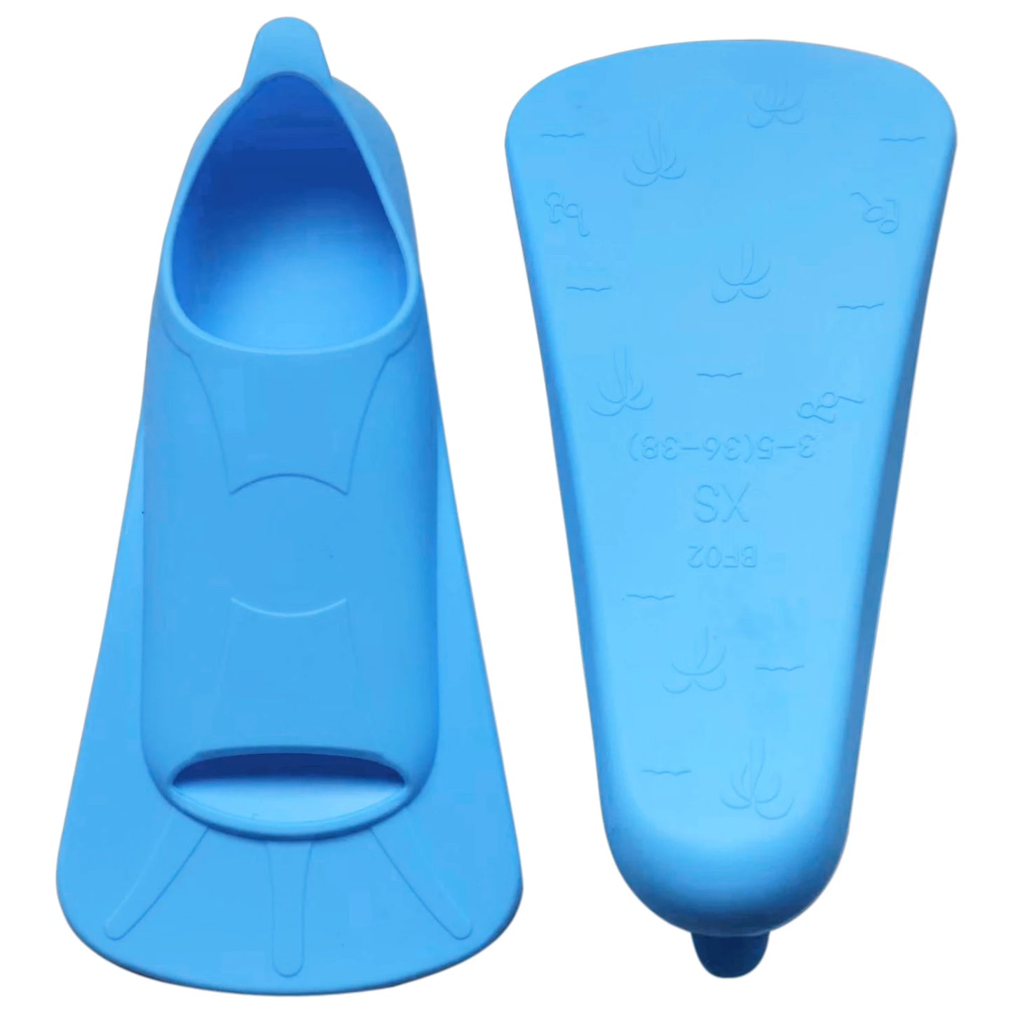 Multicoloured Short Silicone Snorkel Fins for Adults & Kids