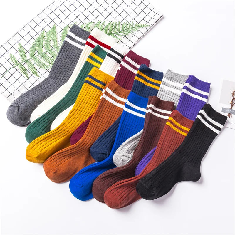 Stylish Women's Striped Long Socks | Comfortable Casual Footwear