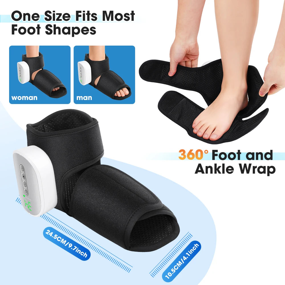 Wireless Air Pressure Ankle Massager | Electric Heating & Vibration