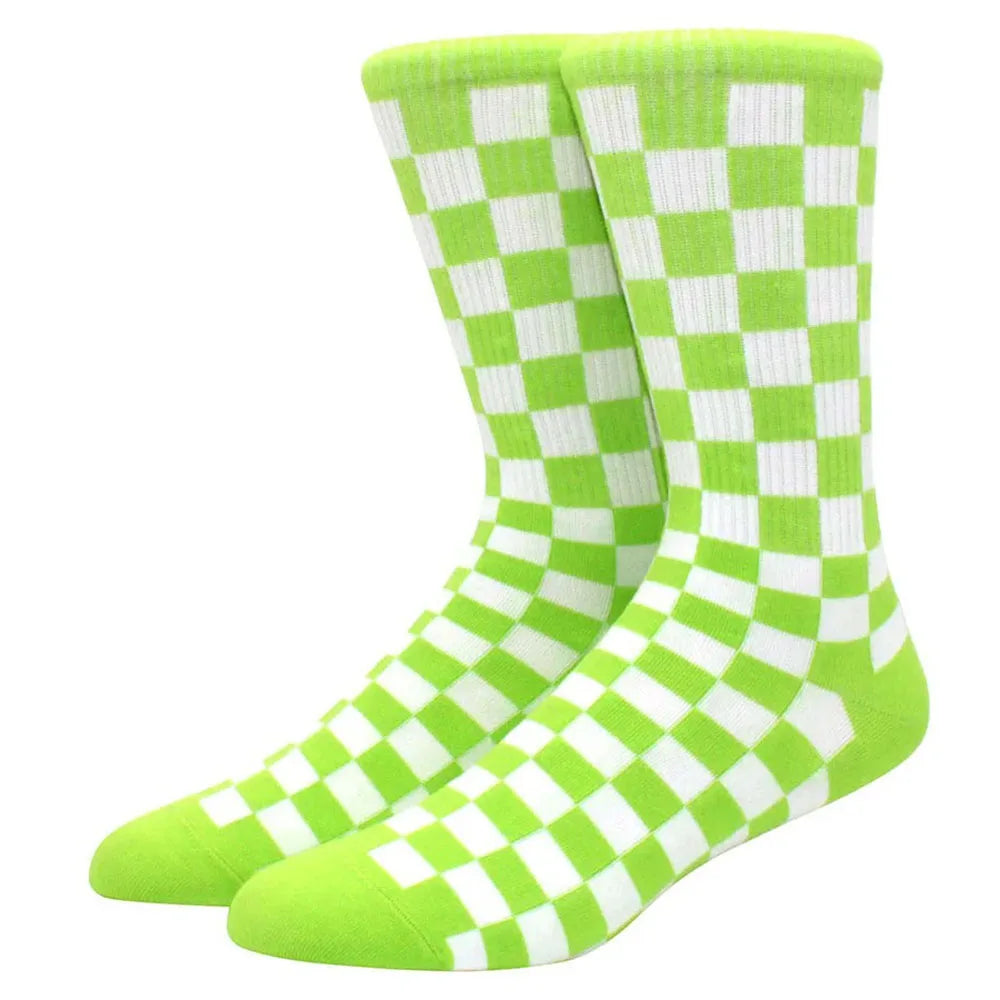 Men's Checkerboard Hip Hop Socks | Trendy Street Sports Accessories