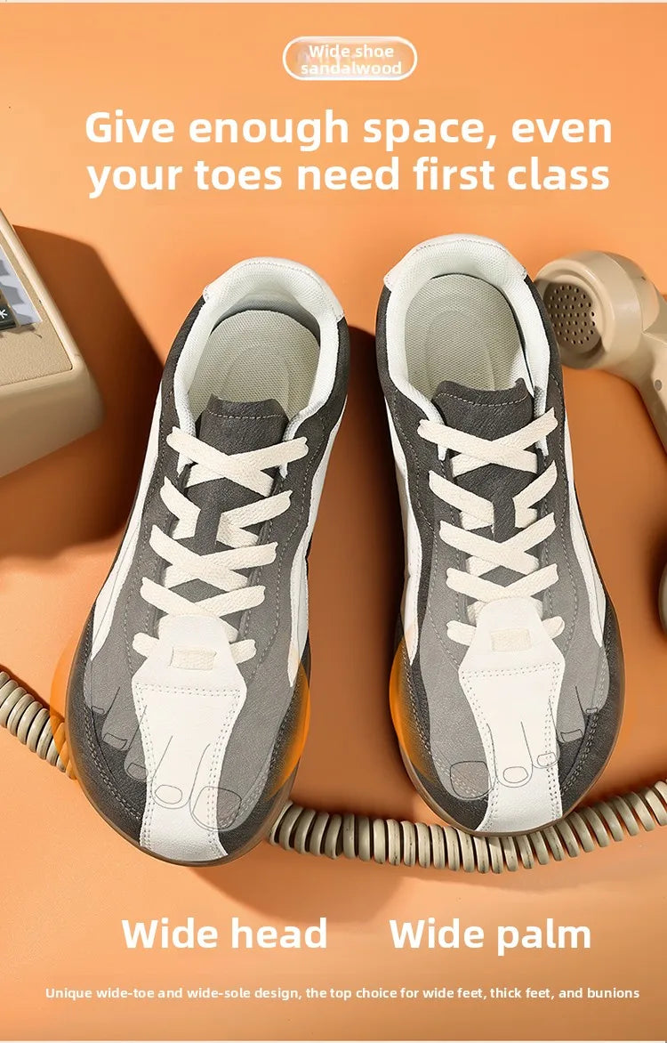 Men's Casual Wide Toe Box Sneakers | Comfortable Non-Slip Trainers
