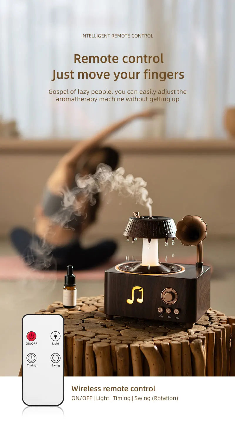 Rotating Raindrop Humidifier | Retro Aroma Diffuser with Lights