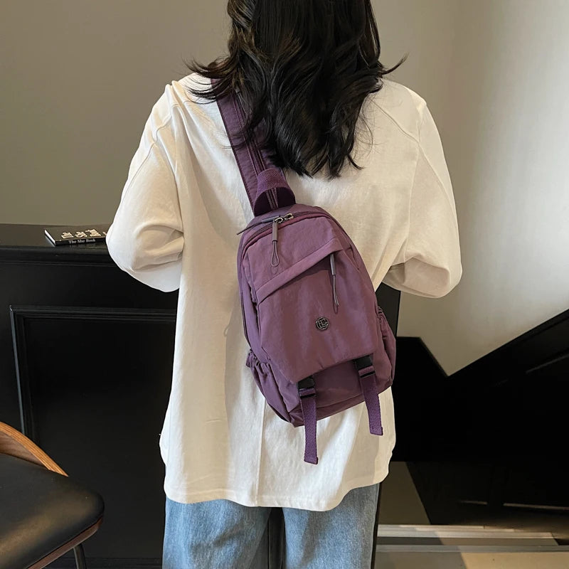 Versatile Solid Color Unisex Small Backpack | Large Capacity Design