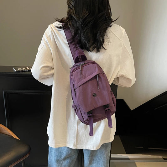 Versatile Solid Color Unisex Small Backpack | Large Capacity Design