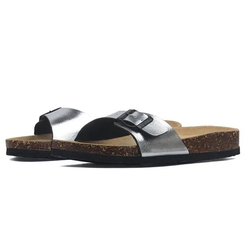 Elegantes chanclas de corcho de verano para mujer | Sandalias informales de playa