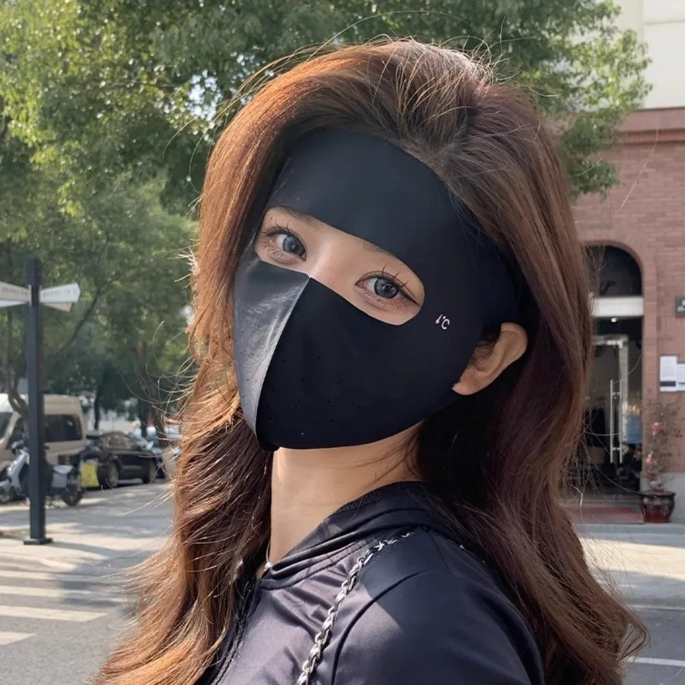 Summer Ice Silk Sunshade Mask | UV Protection Outdoor Face Cover