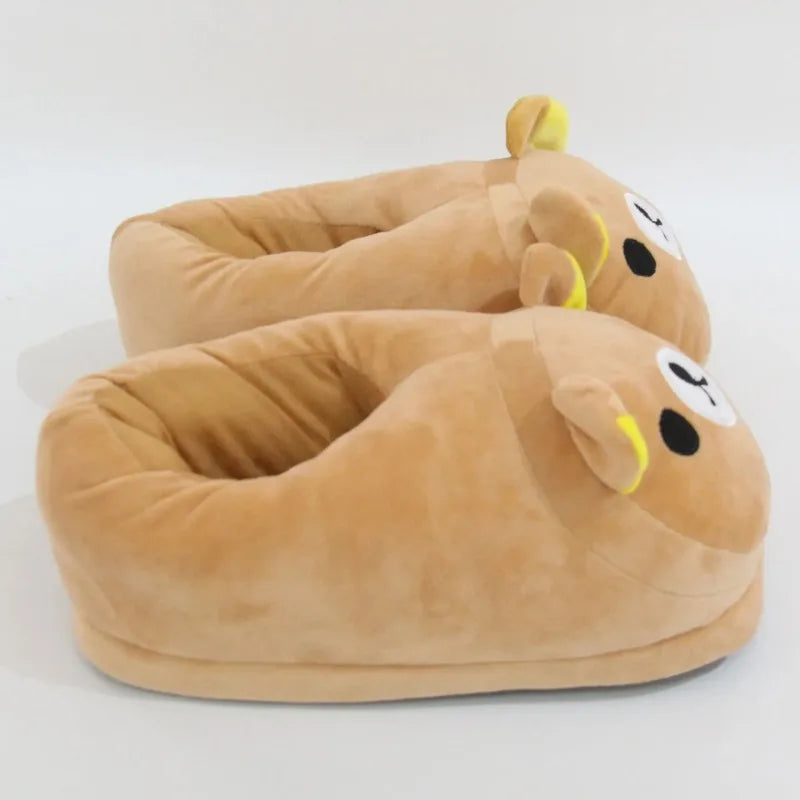 Cute Cartoon Bear Plush Slippers | Cozy Winter Home Shoes