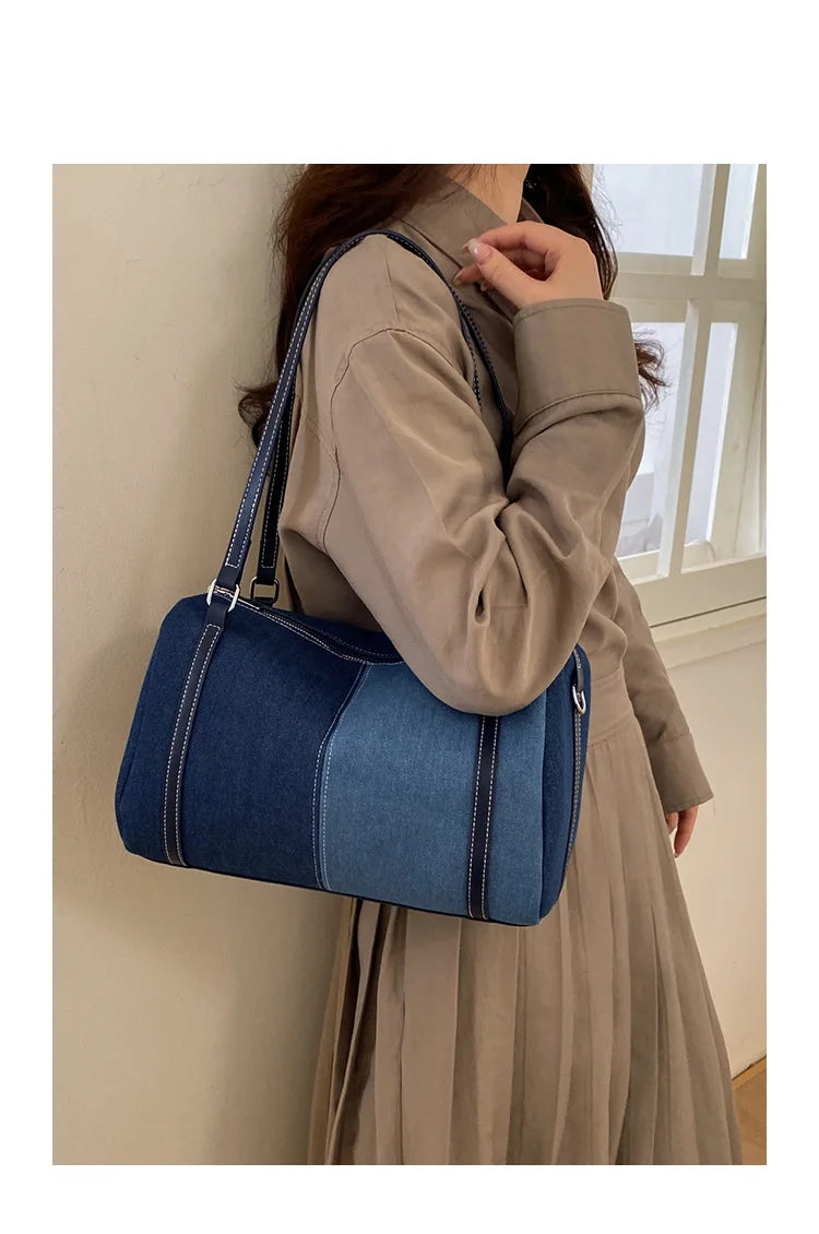 Bolso cruzado de mezclilla para mujer | Bolso de mano versátil y elegante