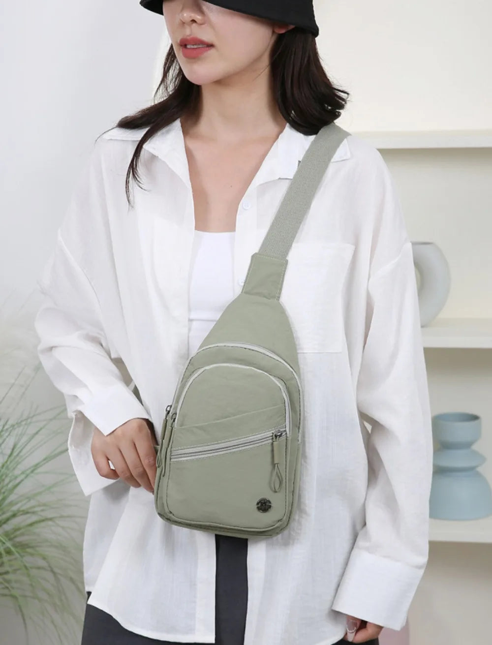 Spacious Waterproof Crossbody Bag | Lightweight Solid Color Messenger