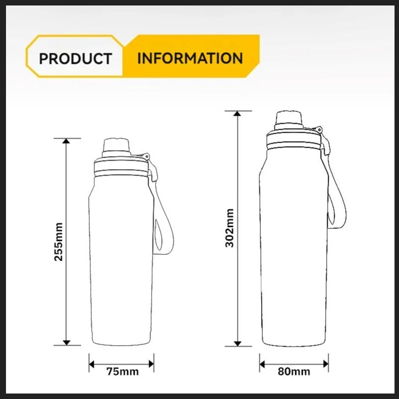 1L Insulated Stainless Steel Water Bottle | Vacuum Flask for Outdoors